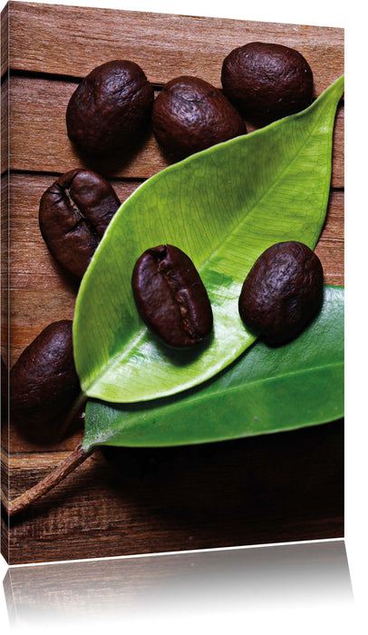 Pixxprint Kaffeebohnen Kaffee Mahlen, Leinwandbild