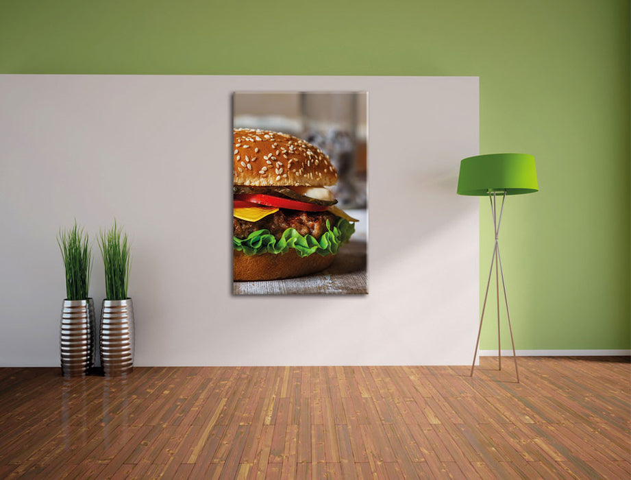 Hamburger Fast Food Leinwandbild im Flur