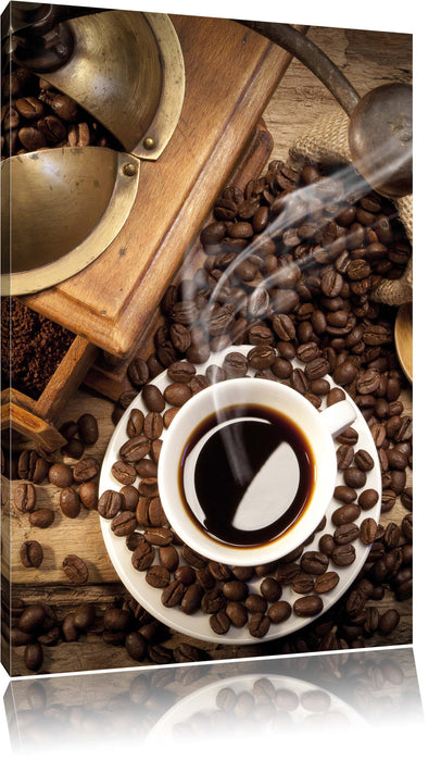 Pixxprint Kaffee Cappucino, Leinwandbild