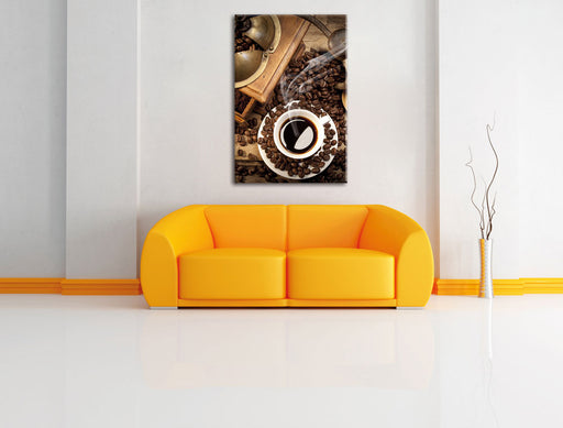 Kaffee Cappucino Leinwandbild über Sofa