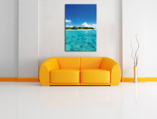 Malediven Traumstrand Meer Leinwandbild über Sofa
