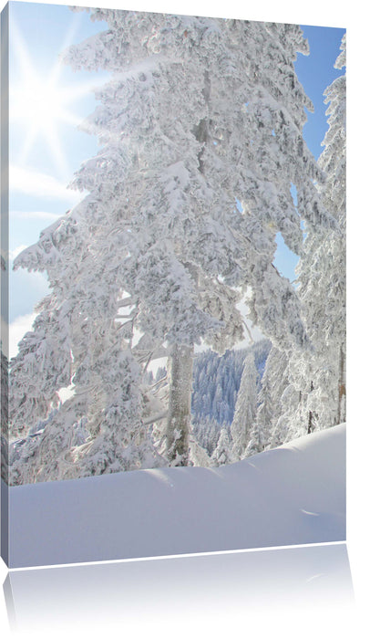 Pixxprint Winterlandschaft Bäume, Leinwandbild