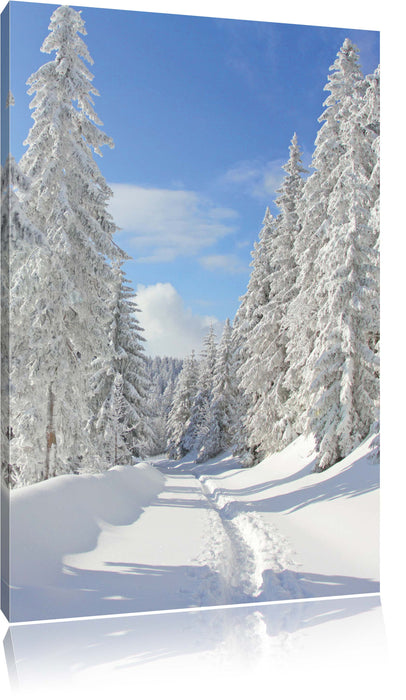 Pixxprint Winterlandschaft Bäume, Leinwandbild