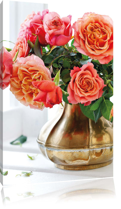 Pixxprint Rosenstrauß, Leinwandbild