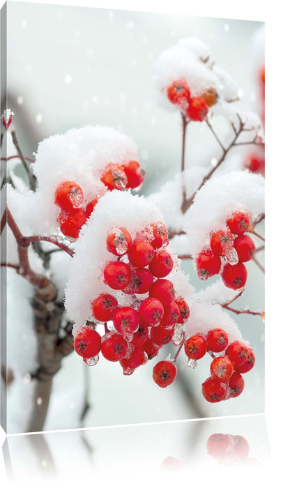 Pixxprint Gefrorene Äste, Leinwandbild