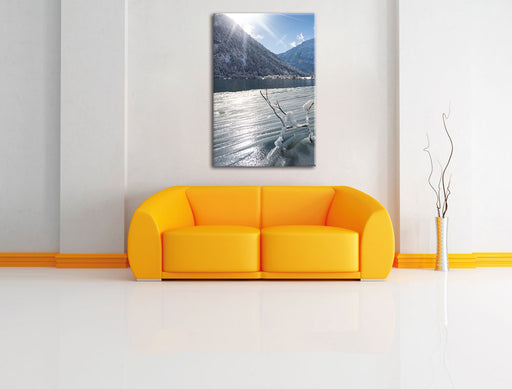Winterlandschaft See Leinwandbild über Sofa
