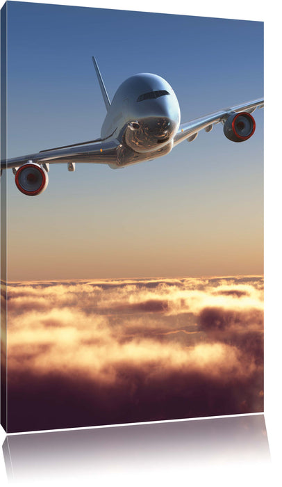 Flugzeug über den Wolken Leinwandbild