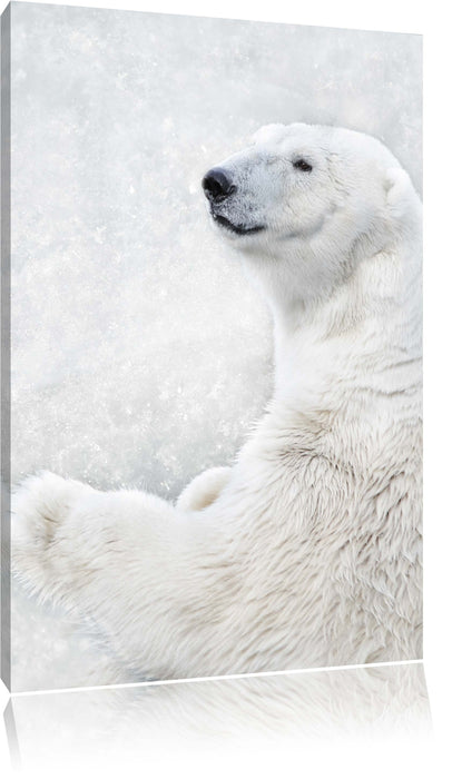 Pixxprint Stehender Eisbär, Leinwandbild