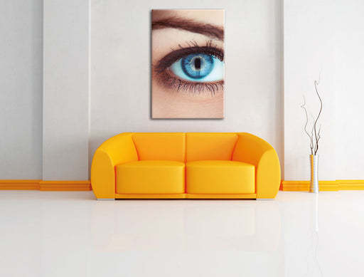 Auge einer Frau Leinwandbild über Sofa