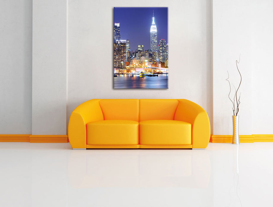 New York Skyline Brücke Leinwandbild über Sofa