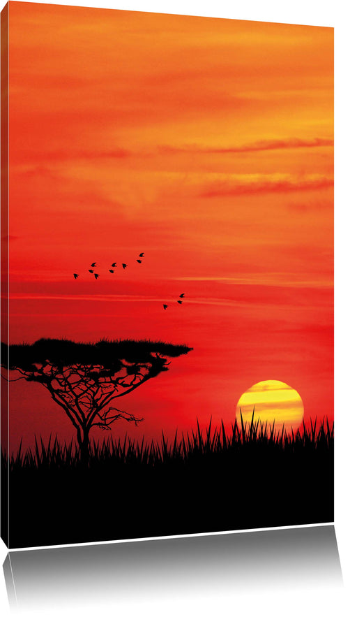 Roter Sonnenuntergang in Afrika Leinwandbild
