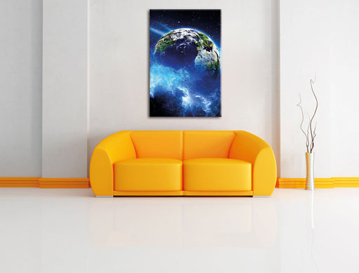 Planet Erde Leinwandbild über Sofa