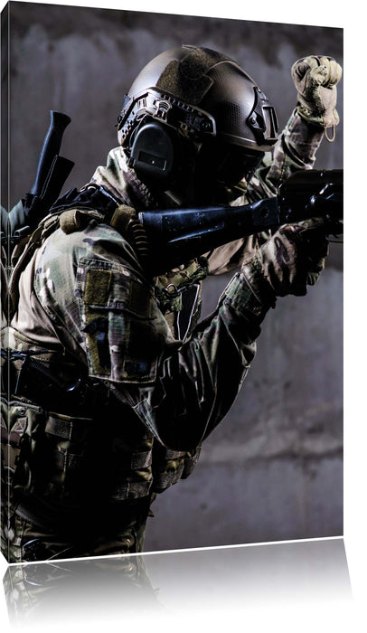 Pixxprint SEK Einsatz, Leinwandbild