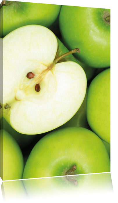 Pixxprint Grüne Äpfel, Leinwandbild