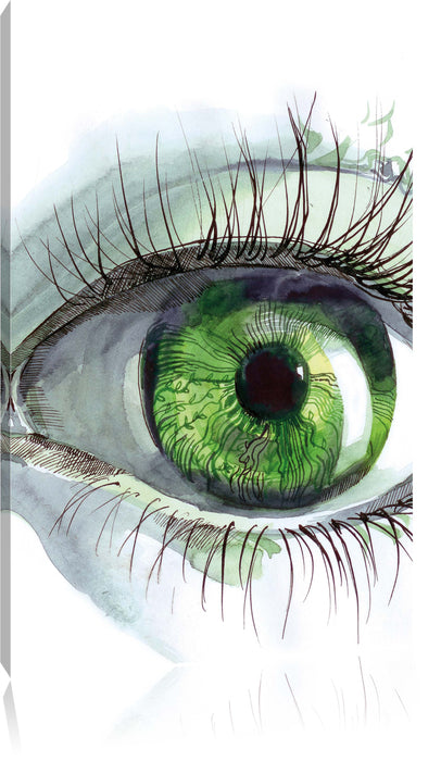 Pixxprint Grünes Auge, Leinwandbild