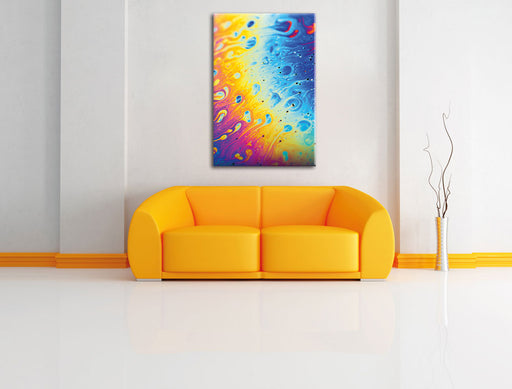 Bunte Farben Leinwandbild über Sofa