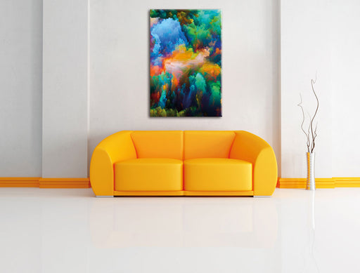 Farbflash Holi Leinwandbild über Sofa