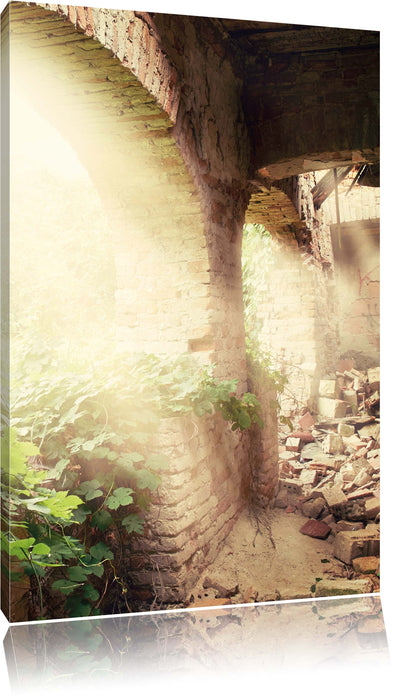 Pixxprint Alte Ruine, Leinwandbild