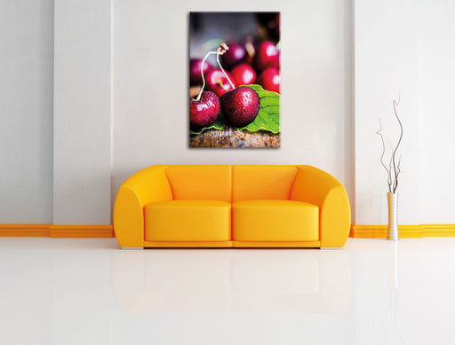 Kirschen Leinwandbild über Sofa