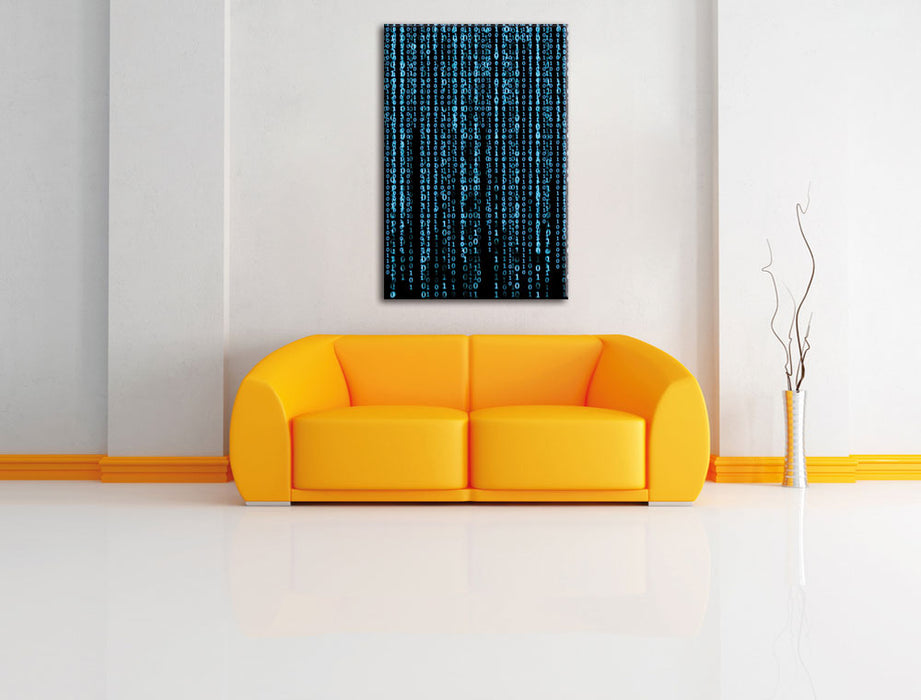 Matrix Leinwandbild über Sofa
