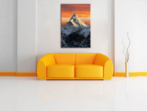 Berge in der Sonne Leinwandbild über Sofa