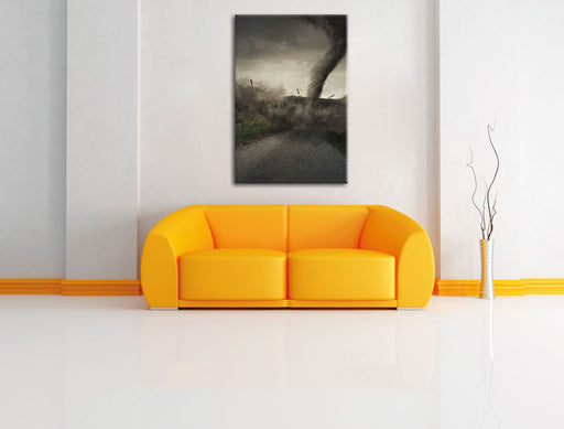 Tornado Leinwandbild über Sofa