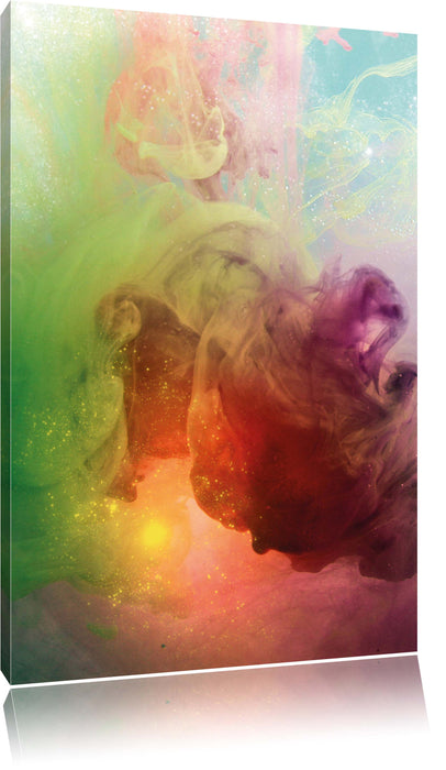 Pixxprint Bunte Wasserwelle, Leinwandbild