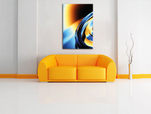 Abstrakte Form Leinwandbild über Sofa