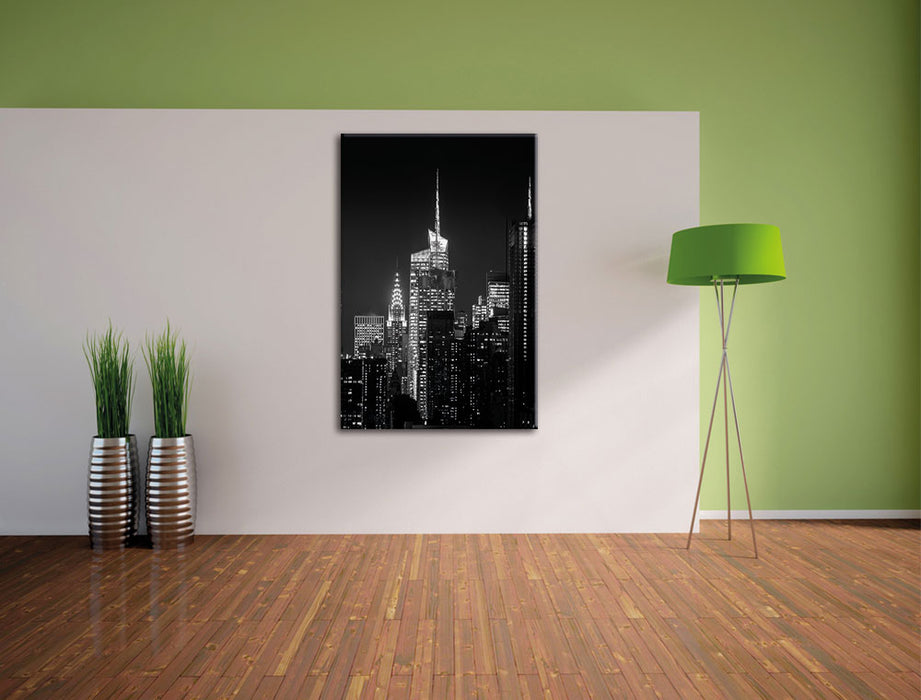 New York von oben schwarz weiß Leinwandbild im Flur