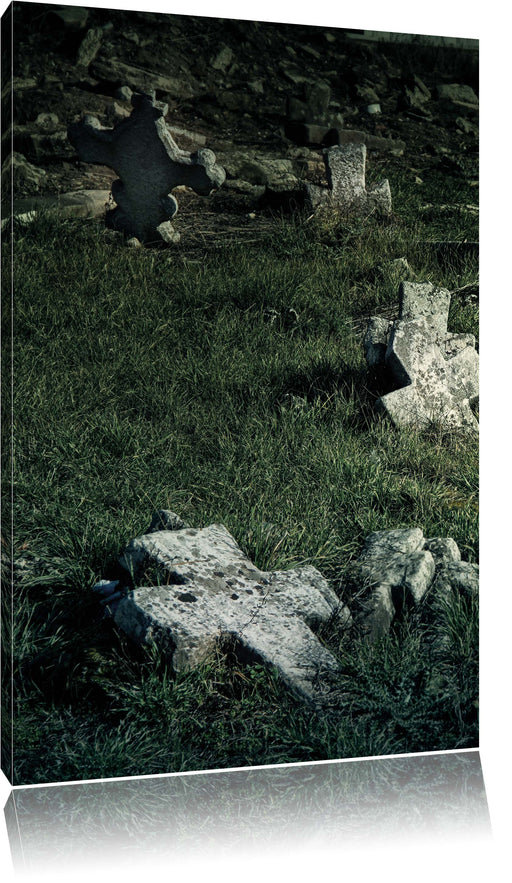 Friedhof schwarz weiß Leinwandbild