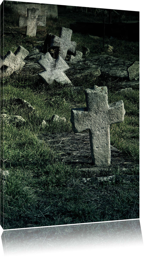 Friedhof schwarz weiß Leinwandbild