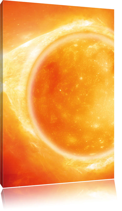 Pixxprint Sonne Feuerball, Leinwandbild