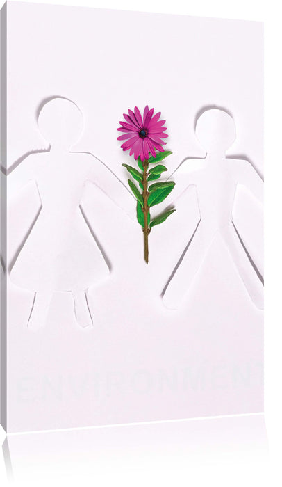 Pixxprint Pärchen mit Blume, Leinwandbild