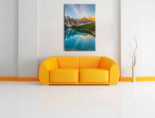 Bergsee Leinwandbild über Sofa