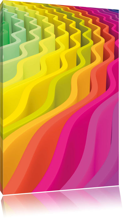 Pixxprint buntes Wellenmuster, Leinwandbild