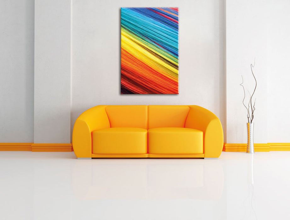Pixxprint Bunte Streifen, Leinwandbild