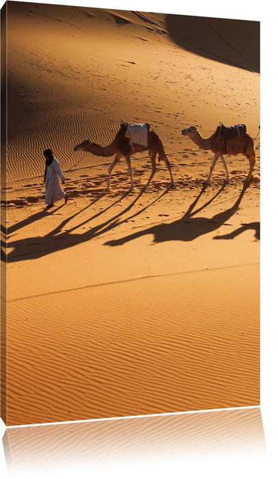 Kamelkarawane in der Wüste, Leinwandbild