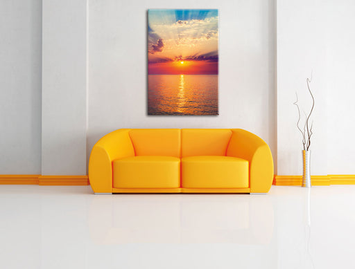 Meer im Sonnenaufgang Leinwandbild über Sofa