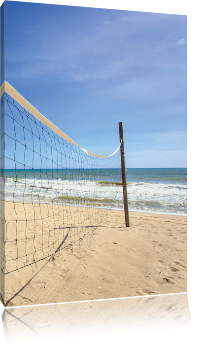 Pixxprint Volleyballnetz am Strand, Leinwandbild