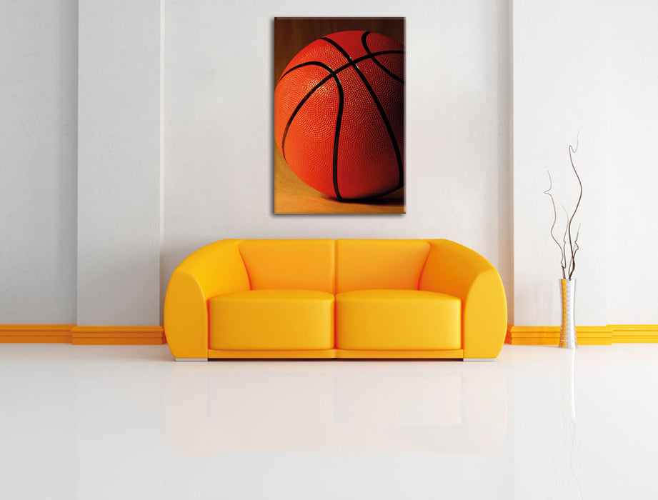 Basketball schwarzer Hintergrund Leinwandbild über Sofa