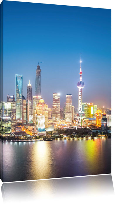 Pixxprint Shanghai Skyline, Leinwandbild