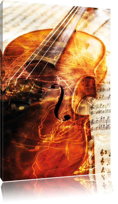 Pixxprint Geige, Leinwandbild