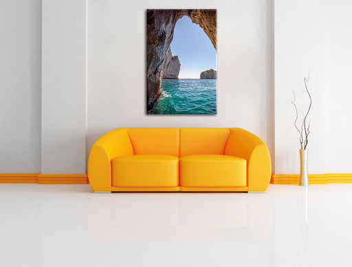 Felstor im Meer Leinwandbild über Sofa