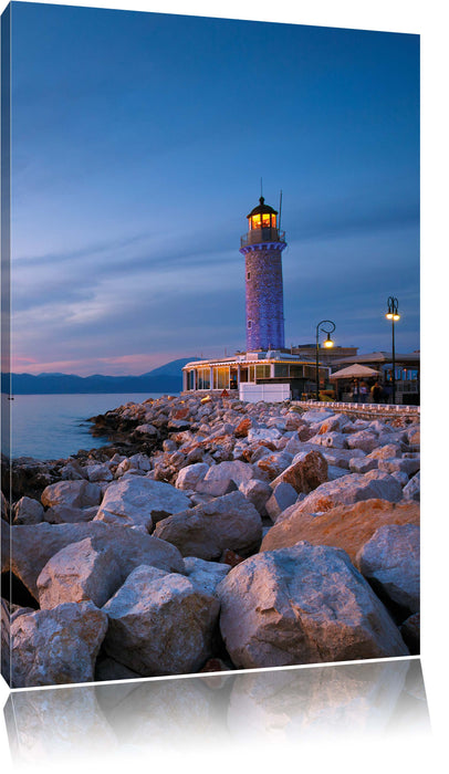 Pixxprint Leuchtturm bei Ebbe, Leinwandbild