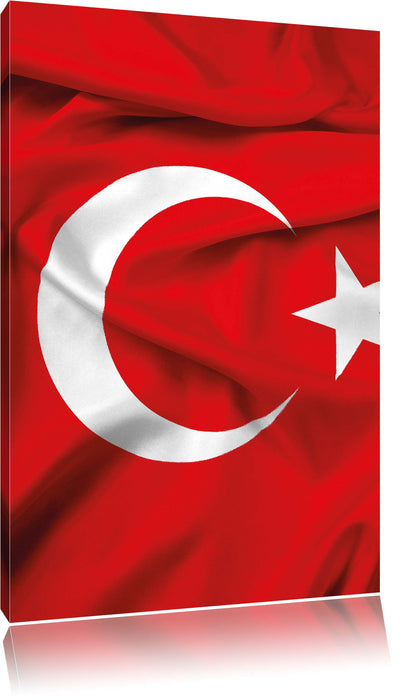 Pixxprint Turkey flag Türkei Flagge, Leinwandbild