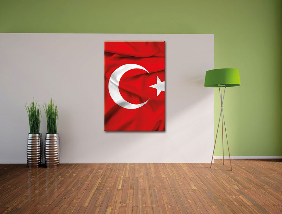 Turkey flag Türkei Flagge Leinwandbild im Flur