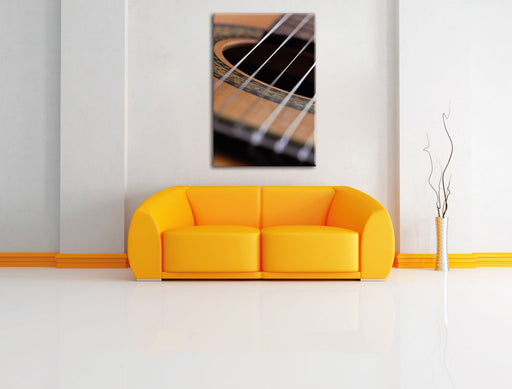 Gitarrensaiten Musik Leinwandbild über Sofa