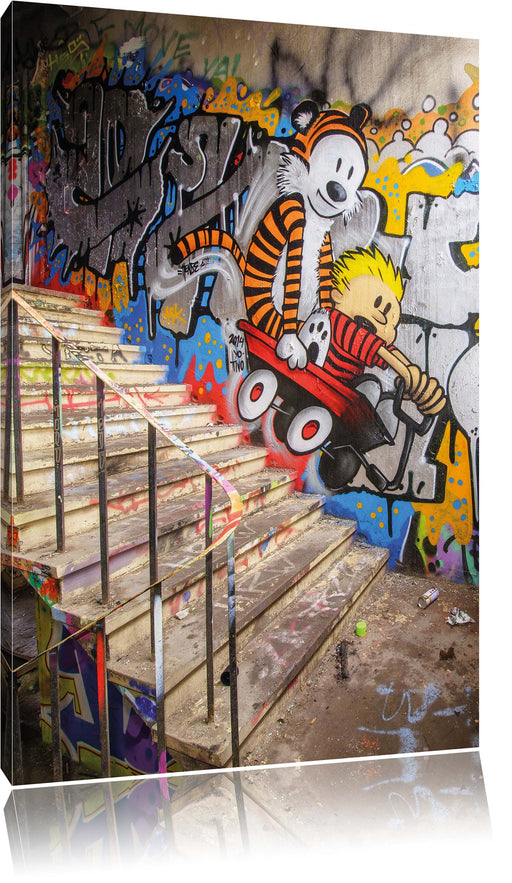 Coloured Streetart Graffiti Leinwandbild