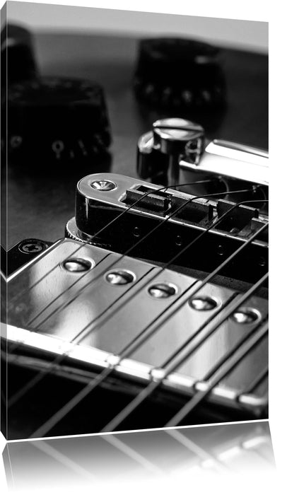 Pixxprint Black and White Guitar Gitarre, Leinwandbild