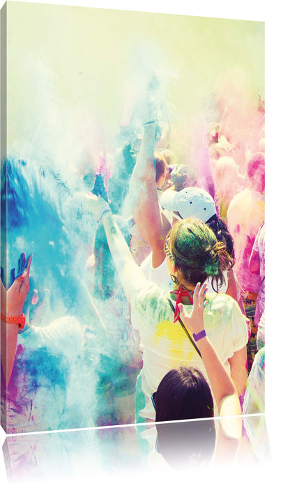 Pixxprint Farben Festival Holi Indien, Leinwandbild